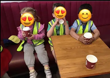 enjoying our costa coffees