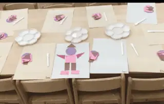 usings shapes to make people with art