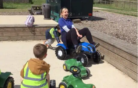 children and staff enjoying odds farm