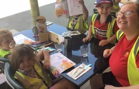 Our preschool children ready for pizza